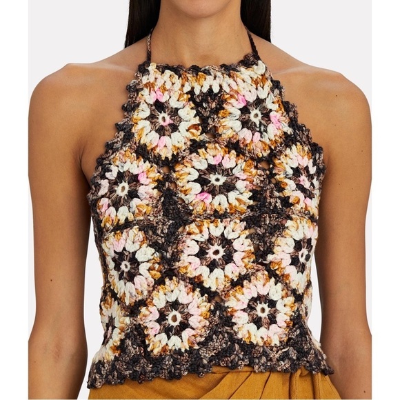 NWT SEA New York Floral Crocheted Safa Halter Crop Top